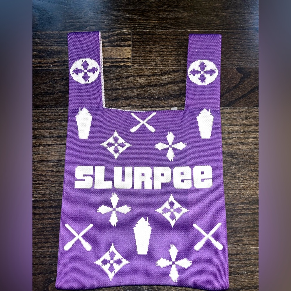 Purple Slurpee Knit Tote Bag | New Without Tags | 16” x 9.5” L includes handle